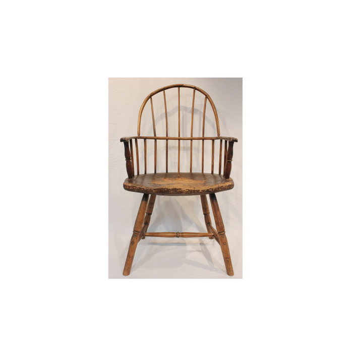 Antique Late 18th Century American Sack Back Windsor Arm Chair | Work of Man
