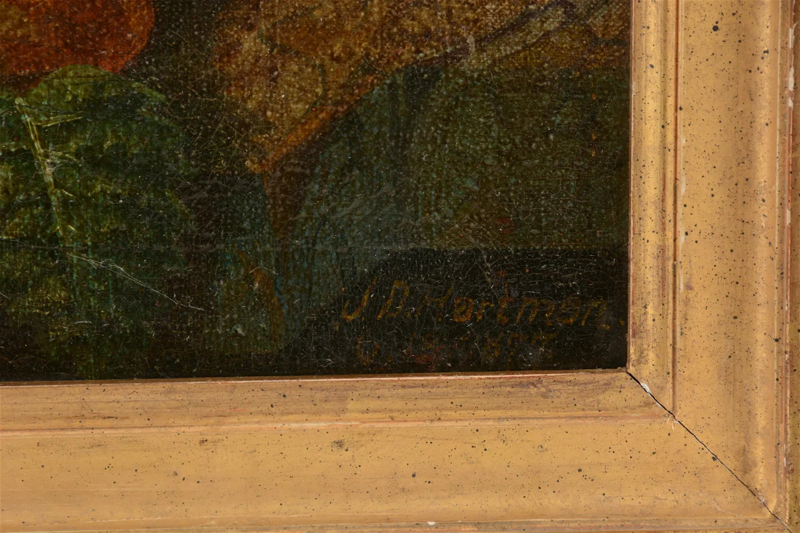 AW587: 19th century American School Still Life With Fruit - Oil on Canvas