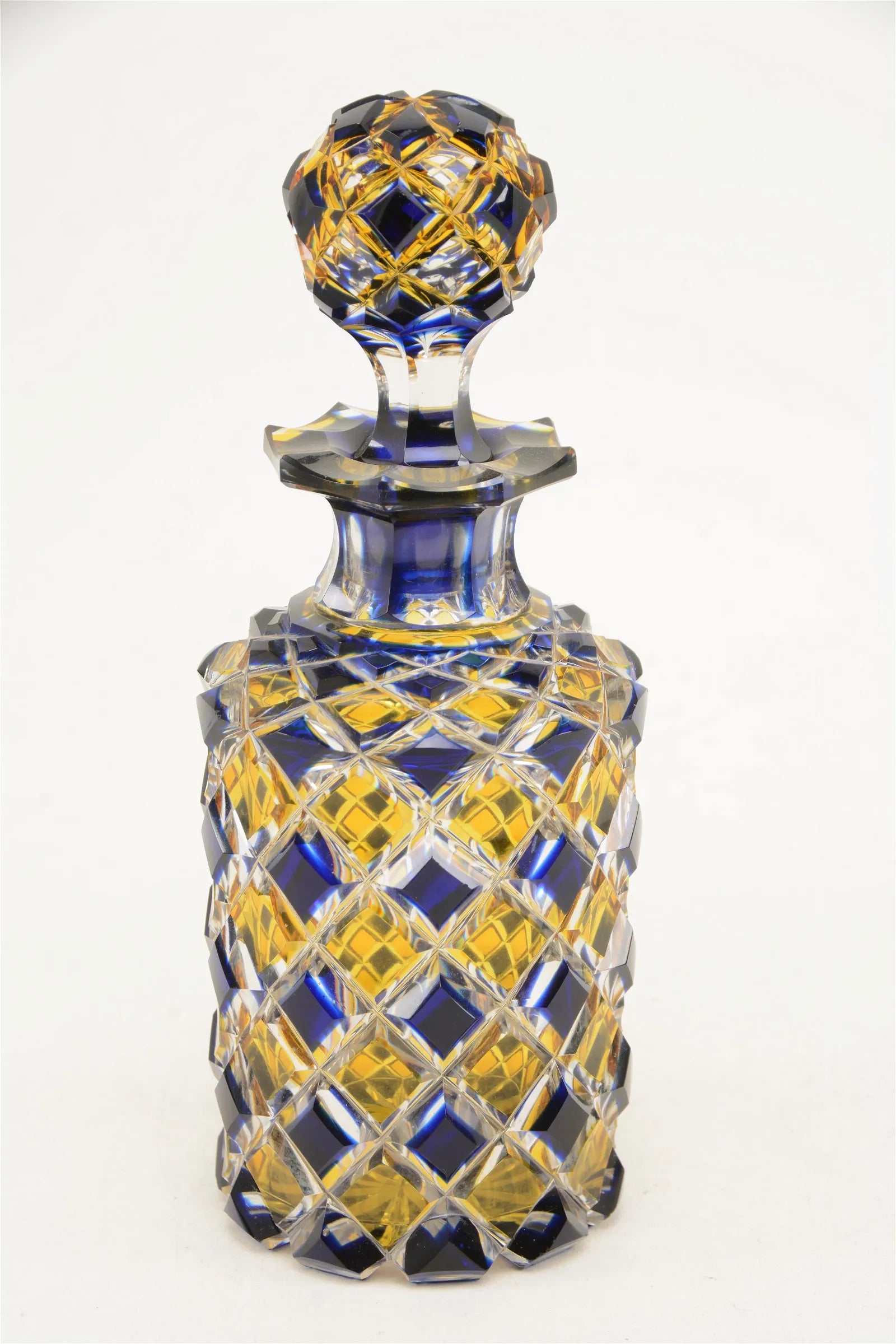 DA4-012: Superb quality 19th Century Bohemian Cut Lead Crystal Bottle W/ Stopper