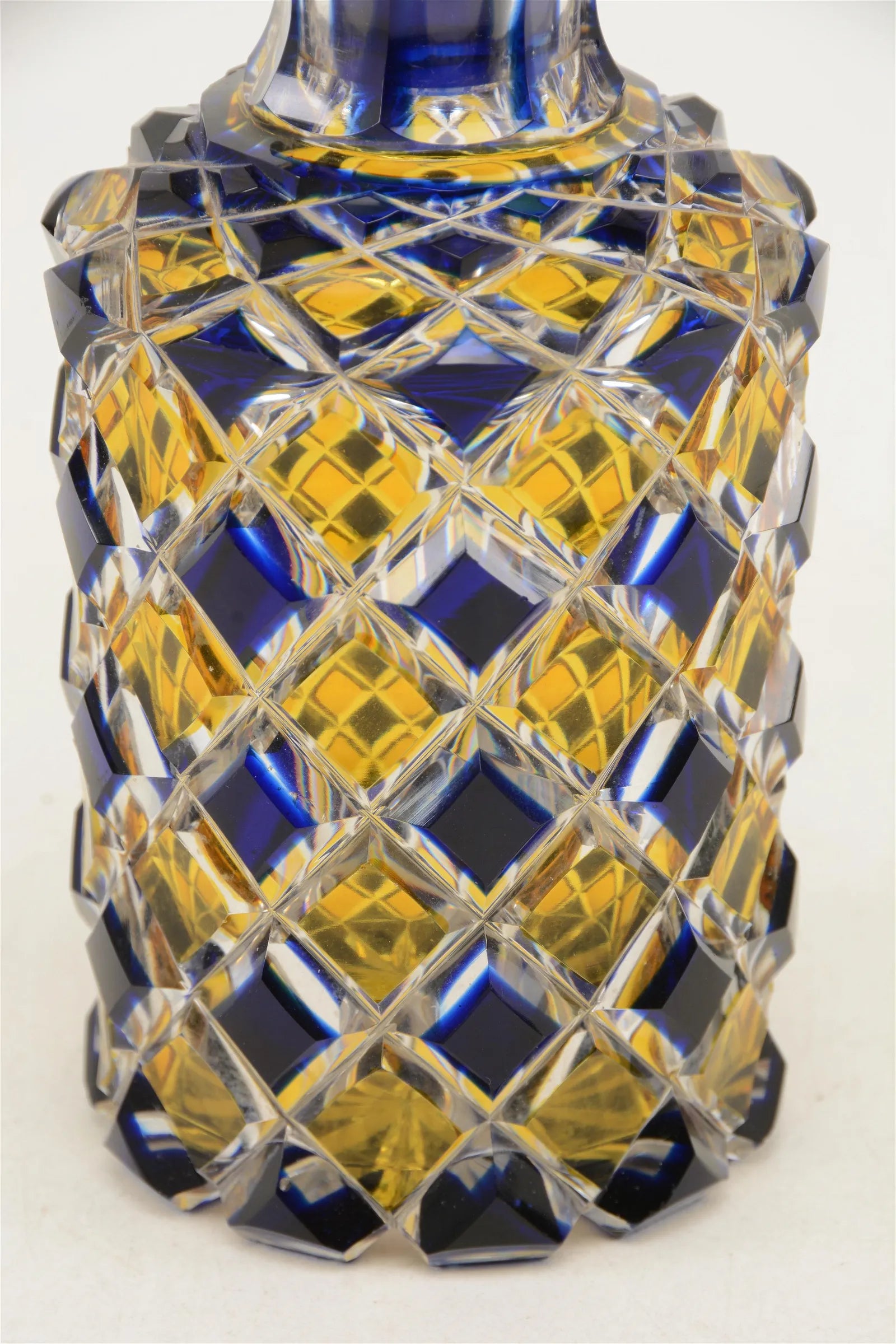 DA4-012: Superb quality 19th Century Bohemian Cut Lead Crystal Bottle W/ Stopper