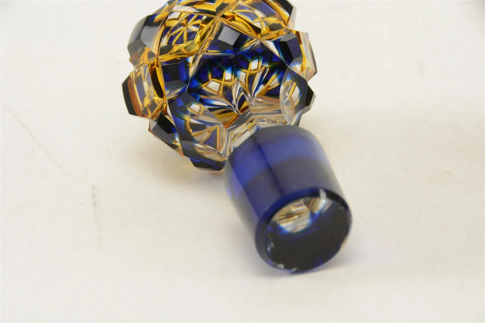 DA4-012: Superb quality 19th Century Bohemian Cut Lead Crystal Bottle W/ Stopper