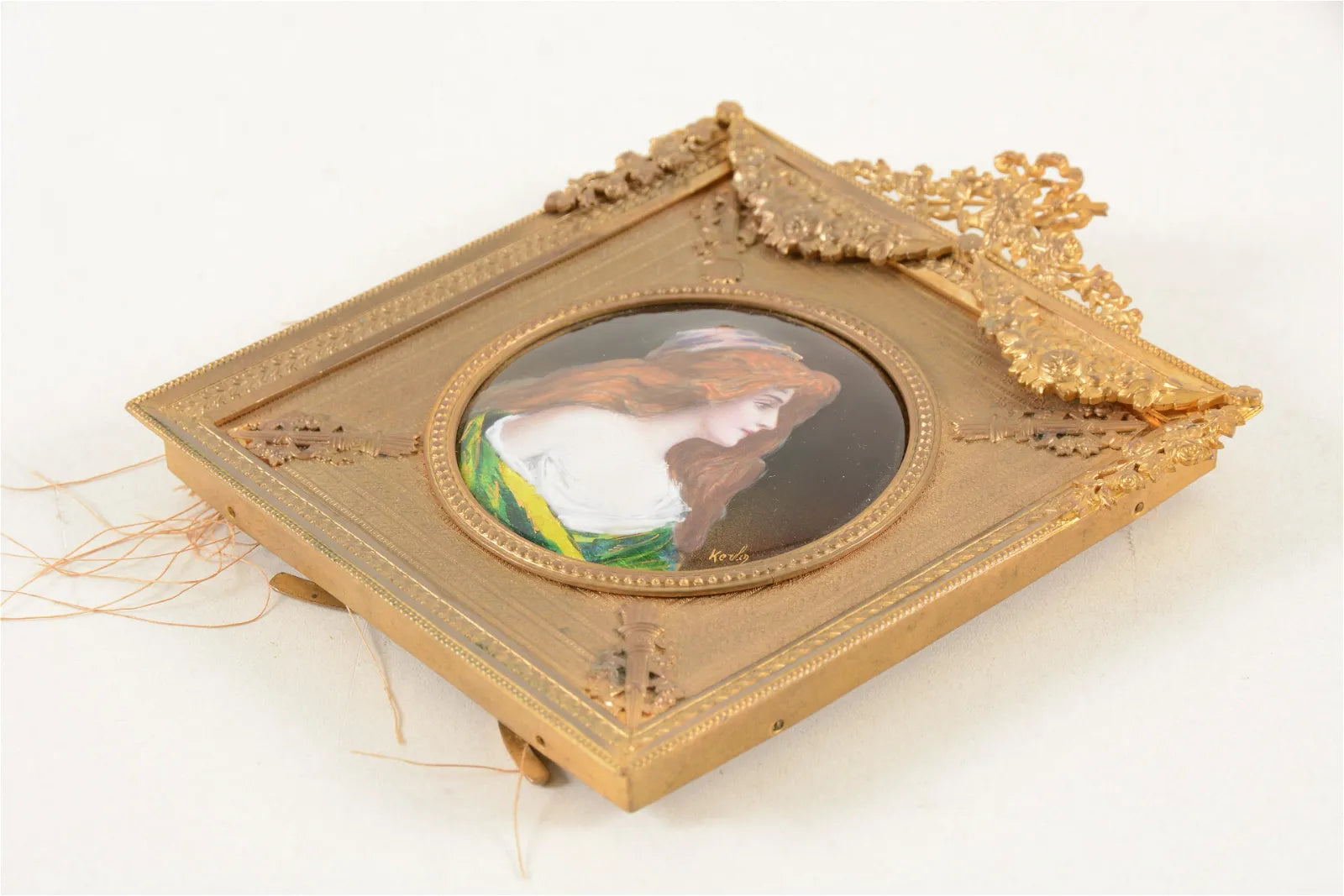 AW585: KEVLER - LATE 19TH C FRENCH ENAMEL PAINTING ON COPPER PANEL