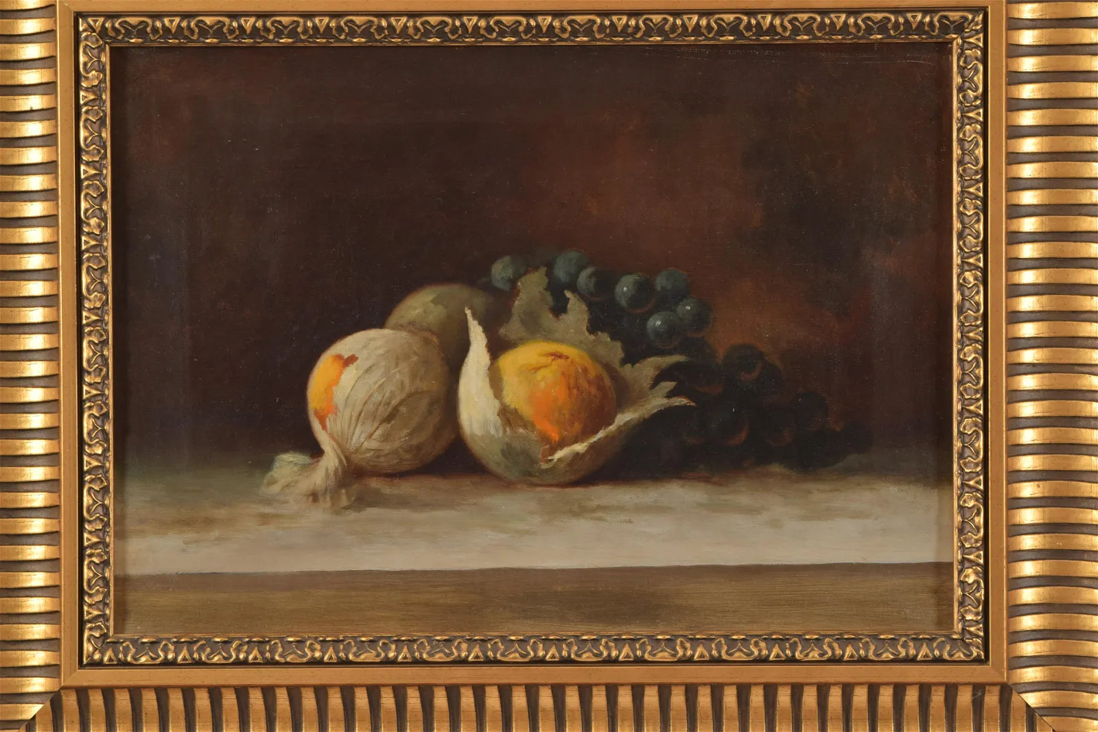 AW584: English School - Late 19th Century - 2 Still Life Paintings of Fruit - Oil on Canvas
