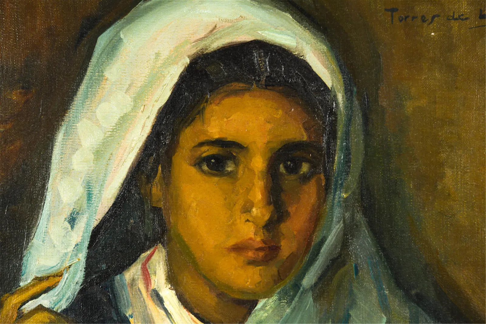AW609: : Raoul Torres De Lara, Early 20h C - Impressionist Portrait - Oil on Canvas