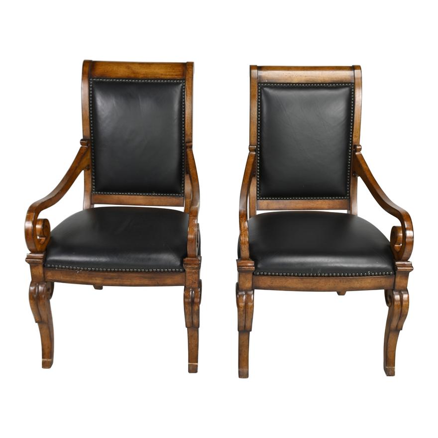 AF2-236: SET OF 4 LATE 20TH CENTURY EMPIRE STYLE ARMCHAIRS