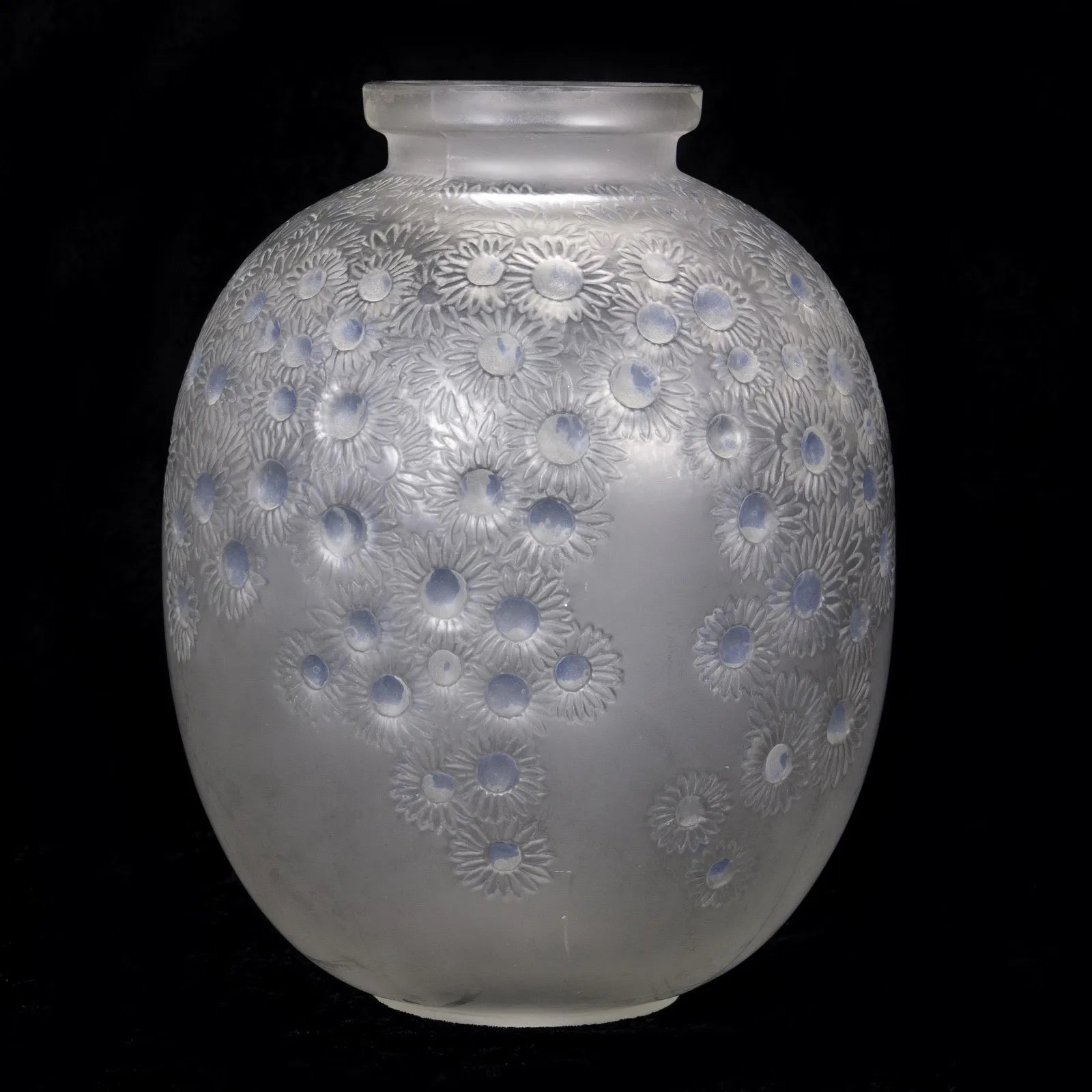 Antique  R Lalique Marguerite Frosted Glass Vase | Work of Man