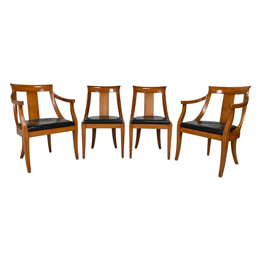 AF2-237: ANTIQUE SET OF FOUR LATE 20TH CENTURY FRENCH DIRECTOIRE  STYLE DINING CHAIRS