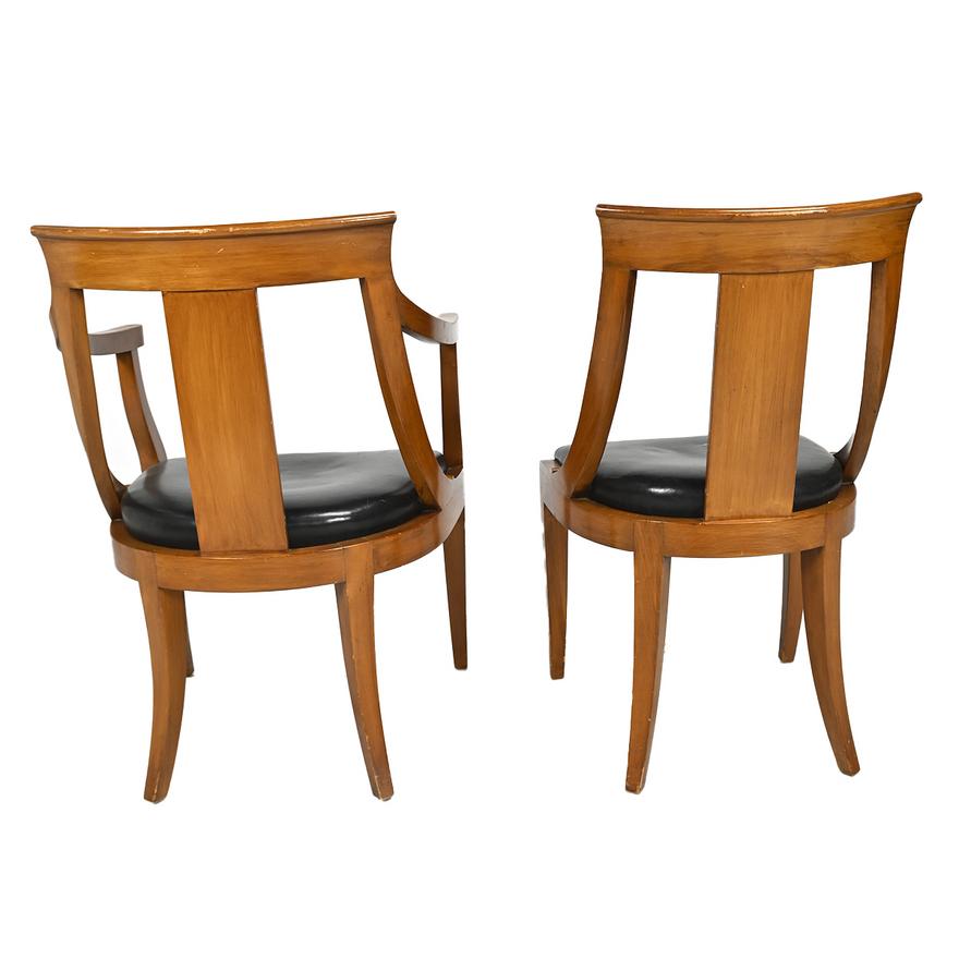 AF2-237: ANTIQUE SET OF FOUR LATE 20TH CENTURY FRENCH DIRECTOIRE  STYLE DINING CHAIRS