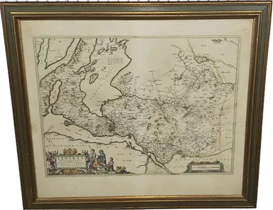 Willem Bleau - Circa 1654 Map of Levinia Vice Comitatus the Province of Lennox- Colored Engraving | Work of Man