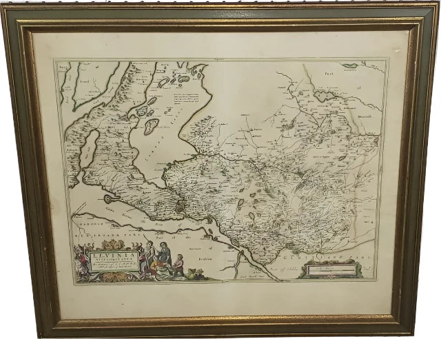 Willem Bleau - Circa 1654 Map of Levinia Vice Comitatus the Province of Lennox- Colored Engraving | Work of Man