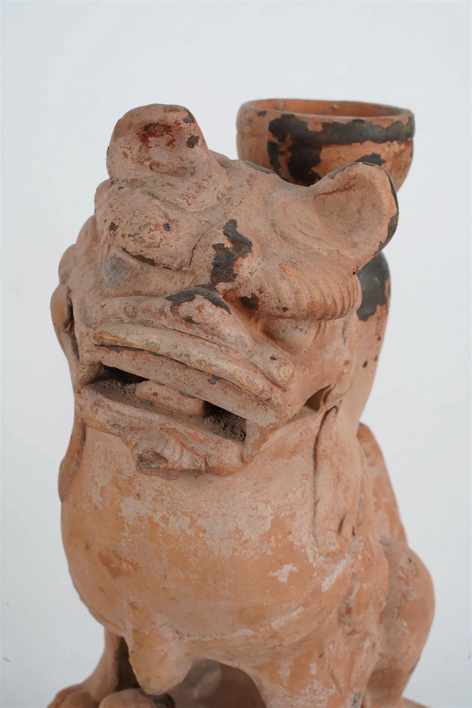 DA5-020: LATE 19TH CENTURY PAIR OF CHINESE TERRA COTTA FOO LIONS