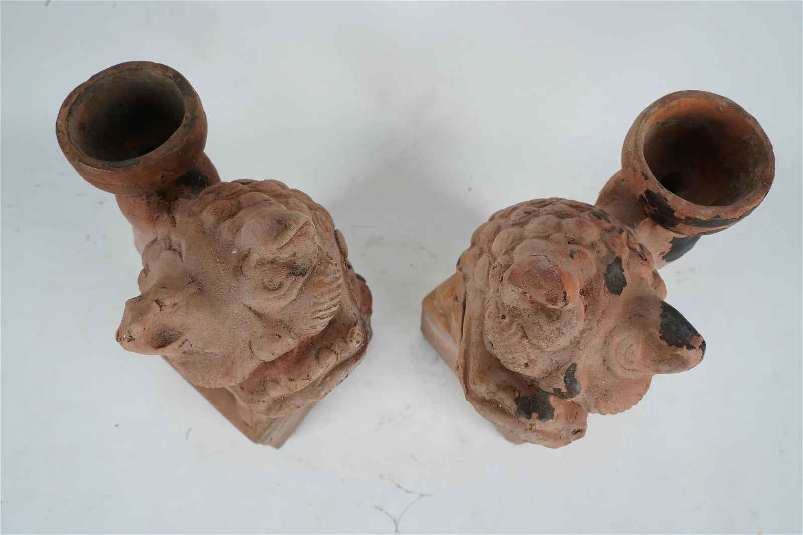 DA5-020: LATE 19TH CENTURY PAIR OF CHINESE TERRA COTTA FOO LIONS