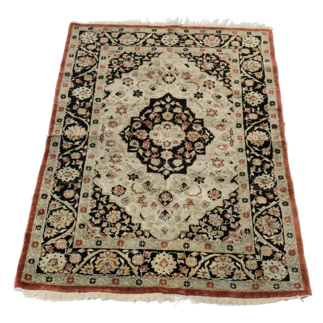 OR5-001: Early 20th Century Indian Kashmiri Silk Rug