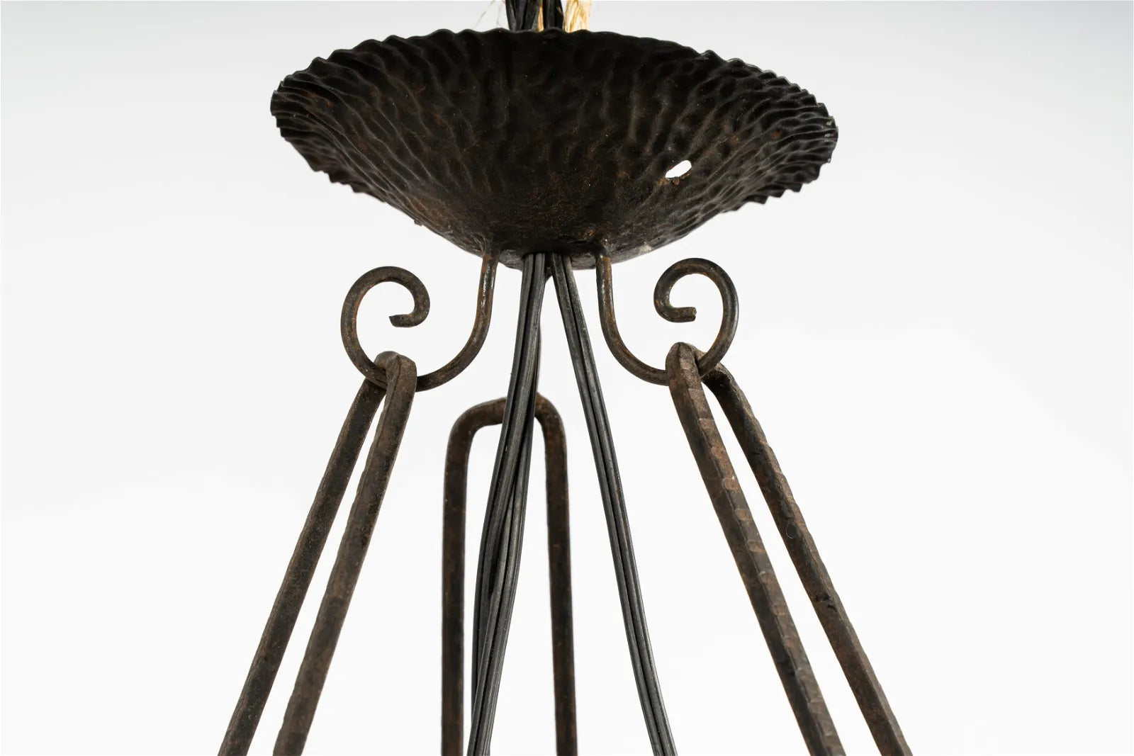 AL1-062: Antique Early 20th Century French Muller Freres Art Glass Chandelier