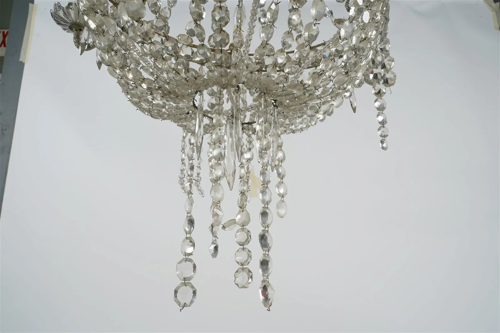 AL1-063: MID 19TH CENTURY FRENCH EMPIRE SIX LIGHT CRYSTAL CHANDELIER