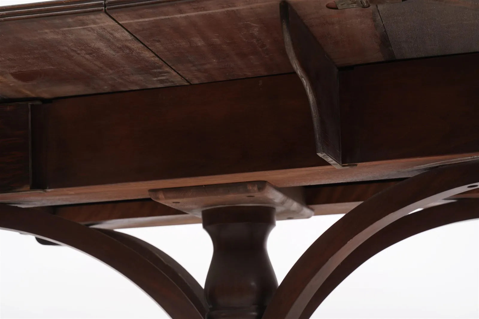 AF1-155: Antique Early 20th C English Regency Style Mahogany Drop Leaf Dining Table w/ Leaves