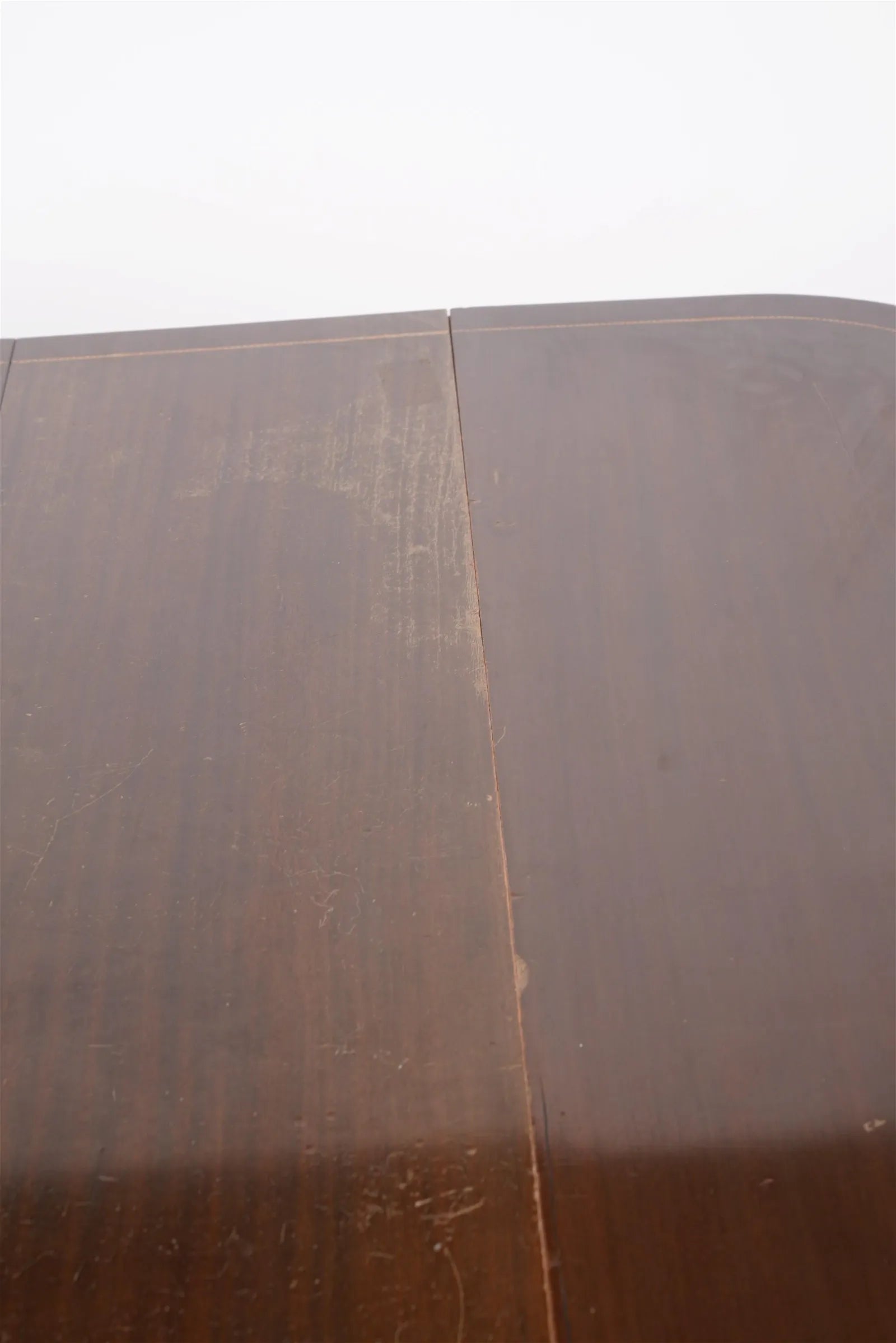 AF1-155: Antique Early 20th C English Regency Style Mahogany Drop Leaf Dining Table w/ Leaves