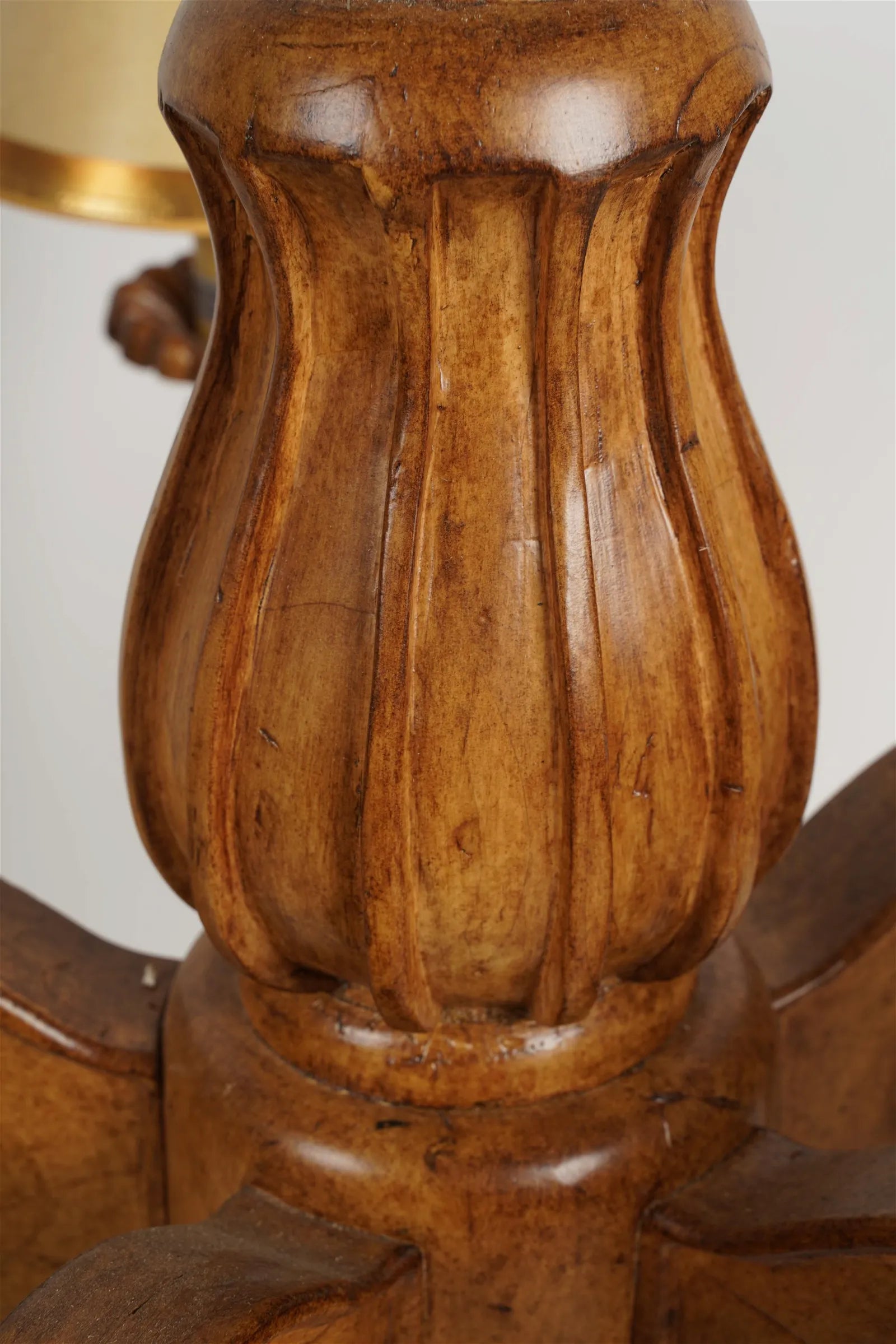 AL1-068: Late 20th C Carved Wood 5 Light French Provincial Style Chandelier From the Larry Flynt Estate