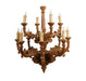 Late 20th C Carved Wood 12 Light French Provincial Style Chandelier From the Larry Flynt Estate | Work of Man