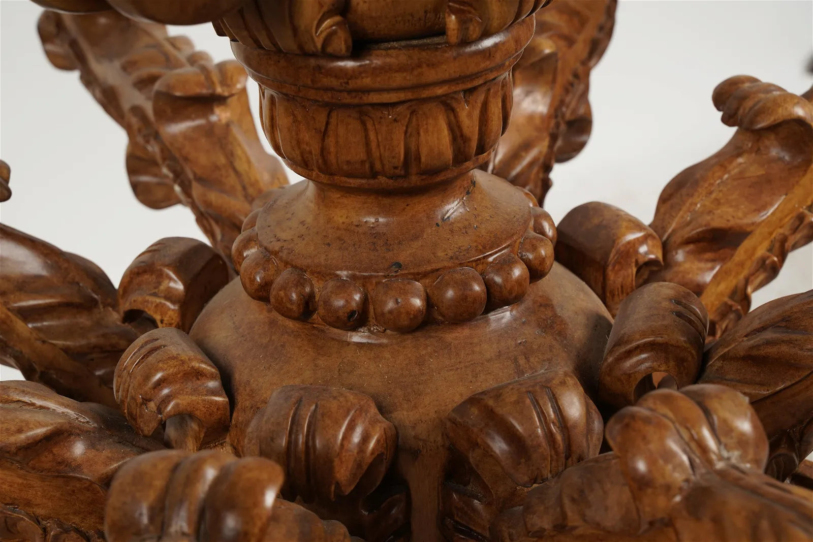 AL1-066:  Late 20th C Carved Wood 12 Light French Provincial Style Chandelier From the Larry Flynt Estate