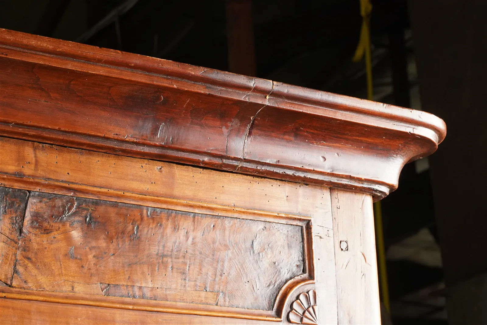 AF3-007: ANTIQUE LATE 18TH CENTURY LOUIS XV PROVINCIAL FRUITWOOD ARMOIRE