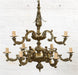 French Regency Style Gilt Brass Nine Light Chandelier | Work of Man