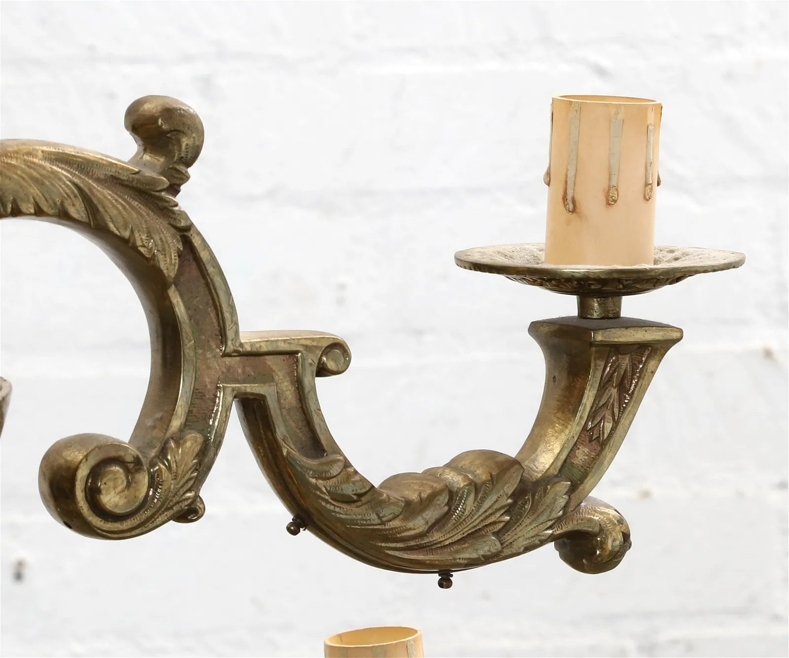 AL1-069: Antique Early 20th Century French Regency Style Gilt Brass Nine Light Chandelier