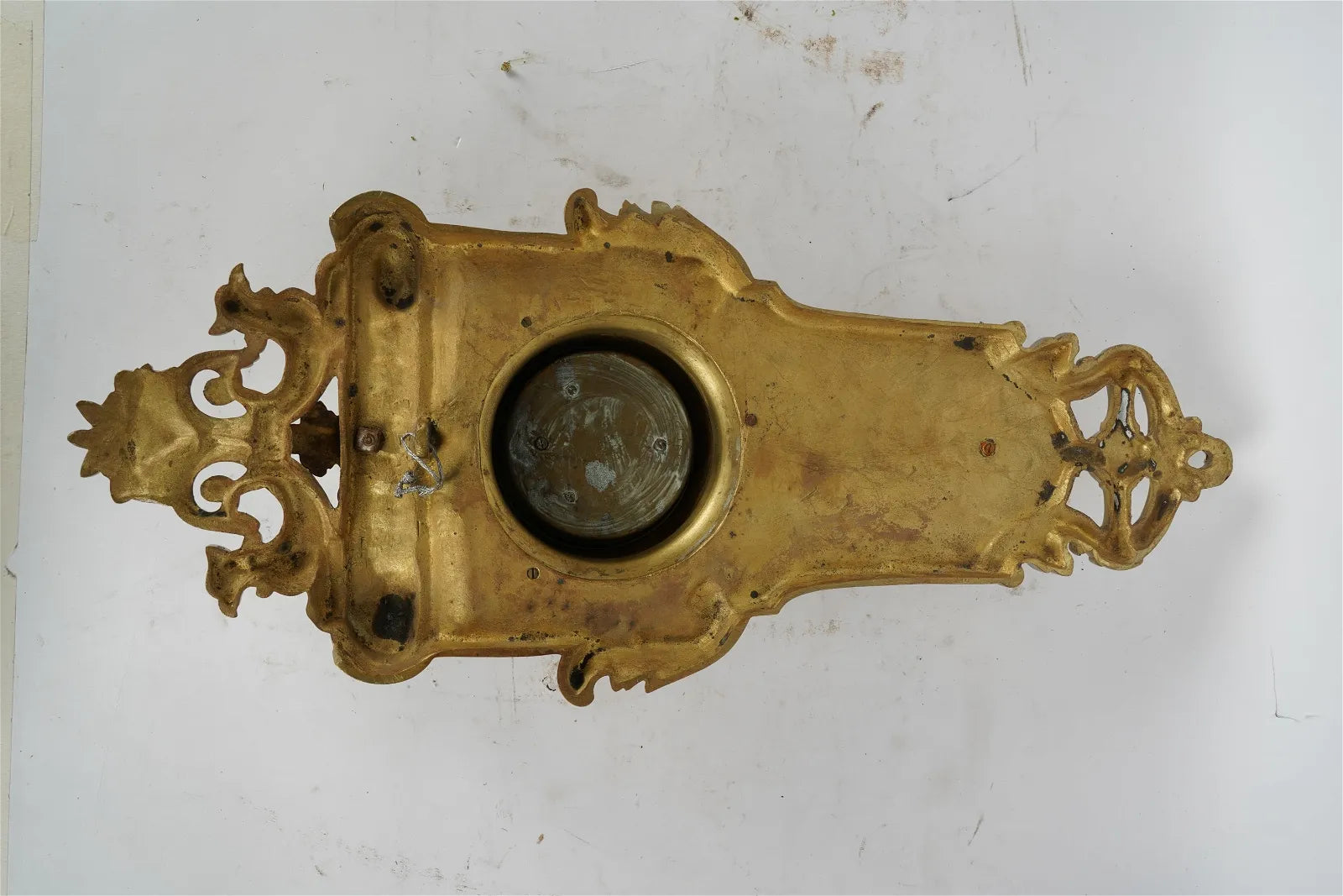 TK5-105: Early 19TH CENTURY FRENCH BRASS ANEROID WALL BAROMETER