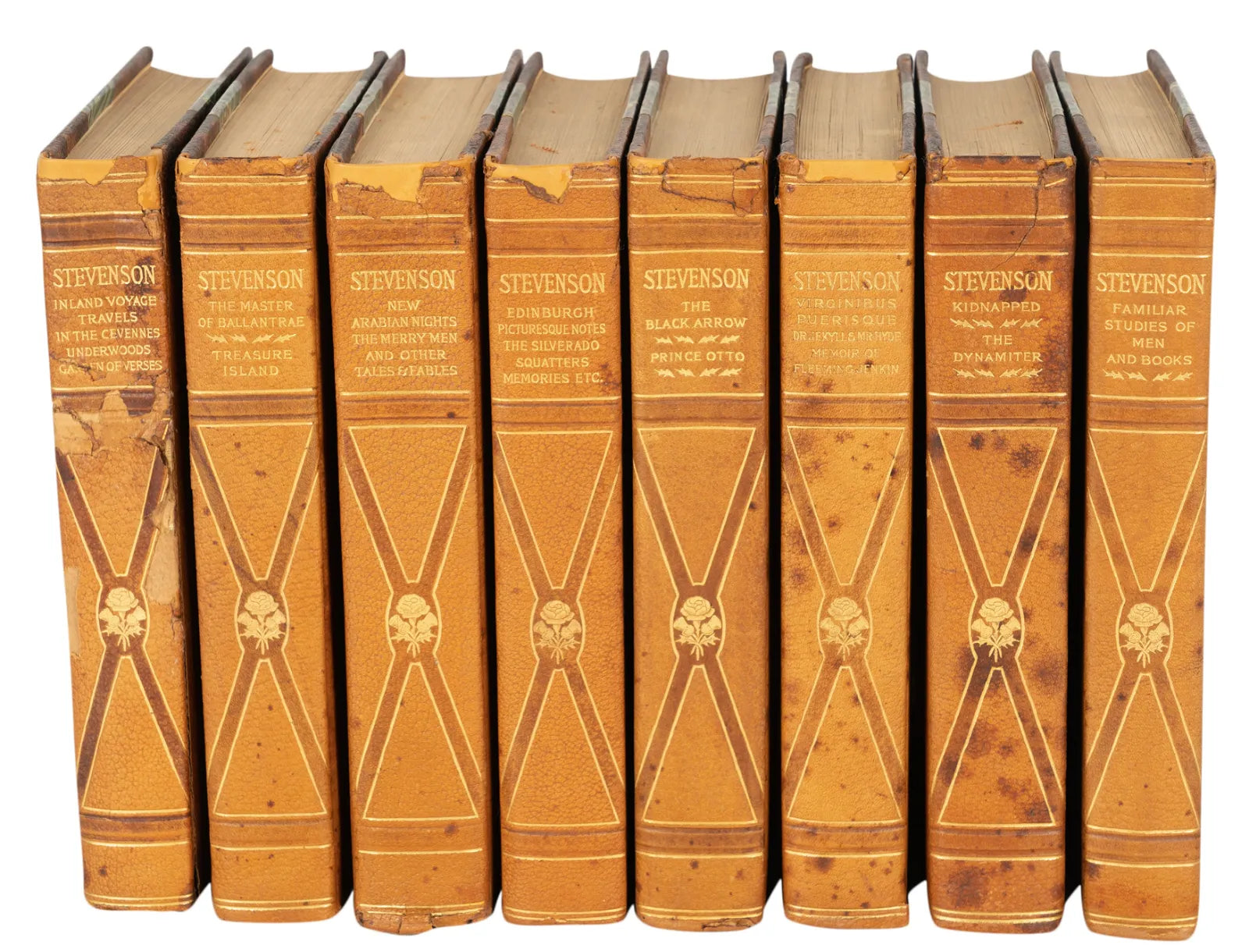 Antique Leather Bound Works of Robert Louis Stevenson | Work of Man