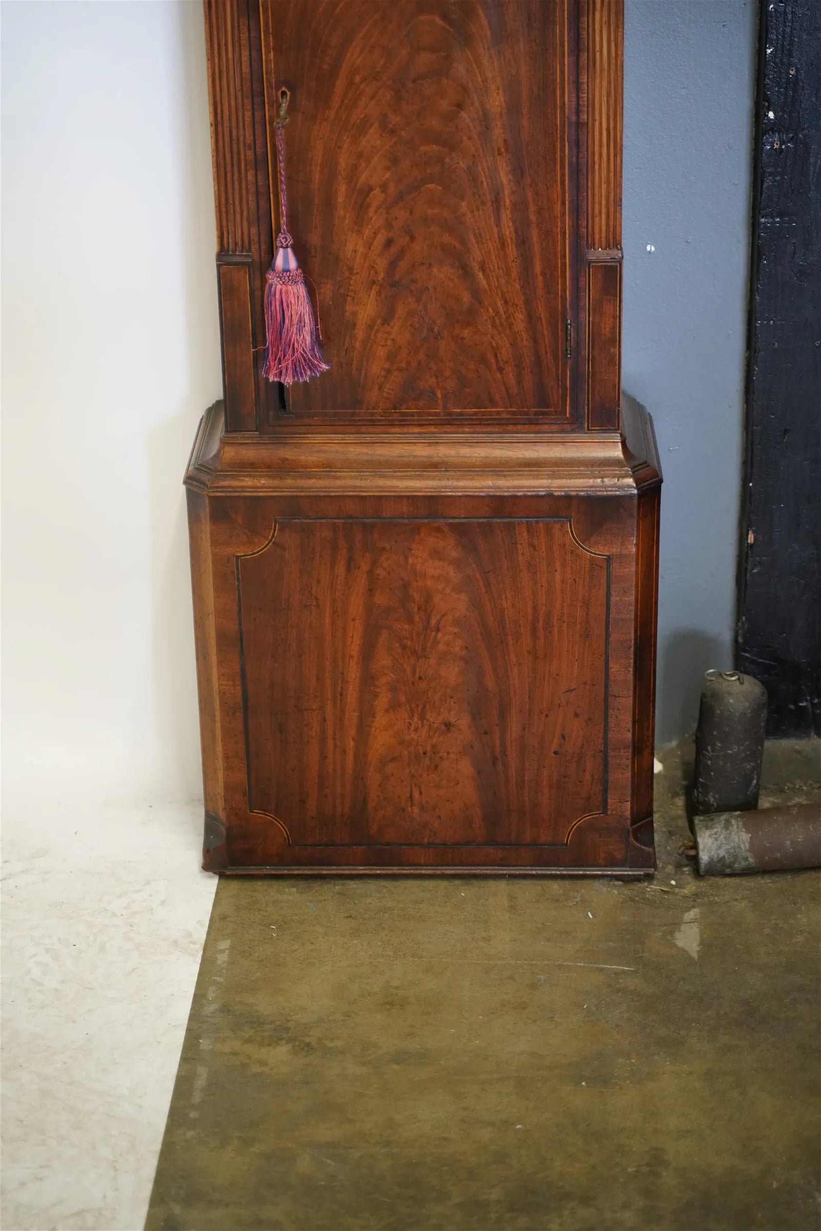 TK1-041: Late 18th Century English Gothic Style Mahogany Tall Case Clock