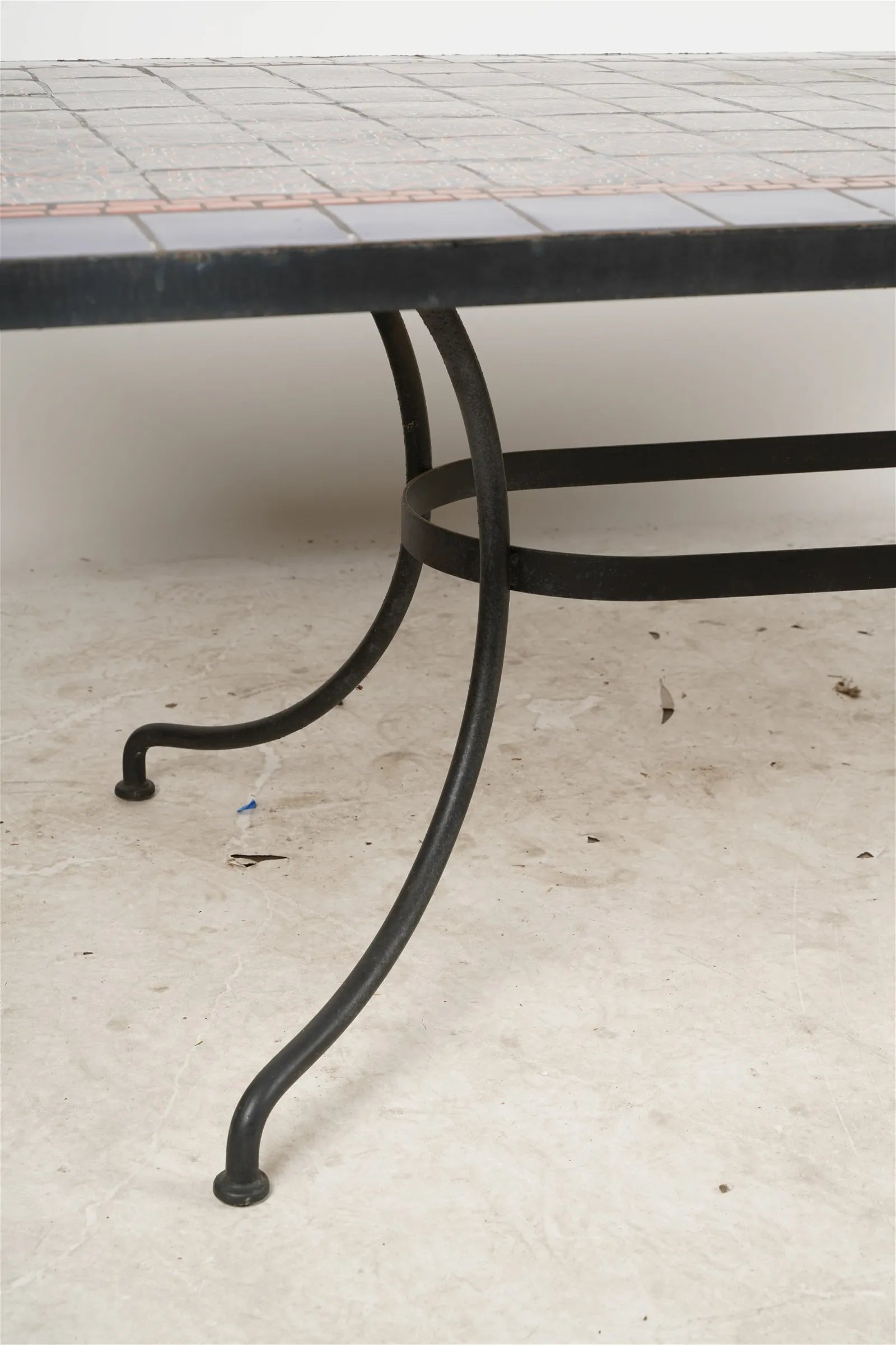 AF1-374:  Vintage Late 20th Century Iron & Tile Dining Tile Featuring Hand Made Tunisian Tiles