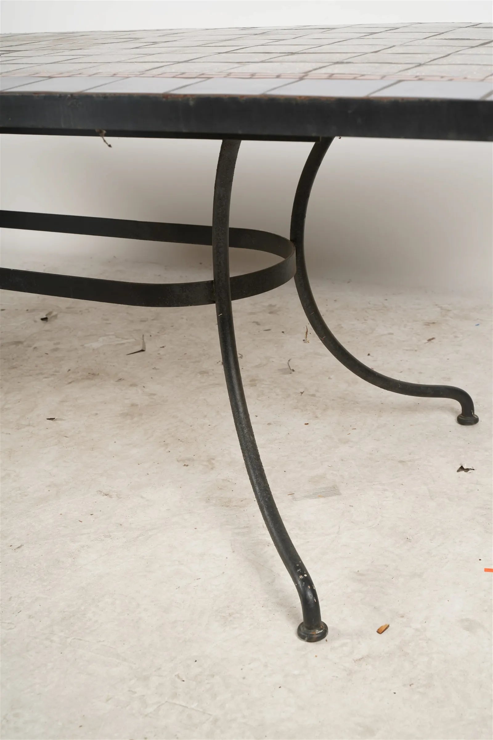 AF1-374:  Vintage Late 20th Century Iron & Tile Dining Tile Featuring Hand Made Tunisian Tiles