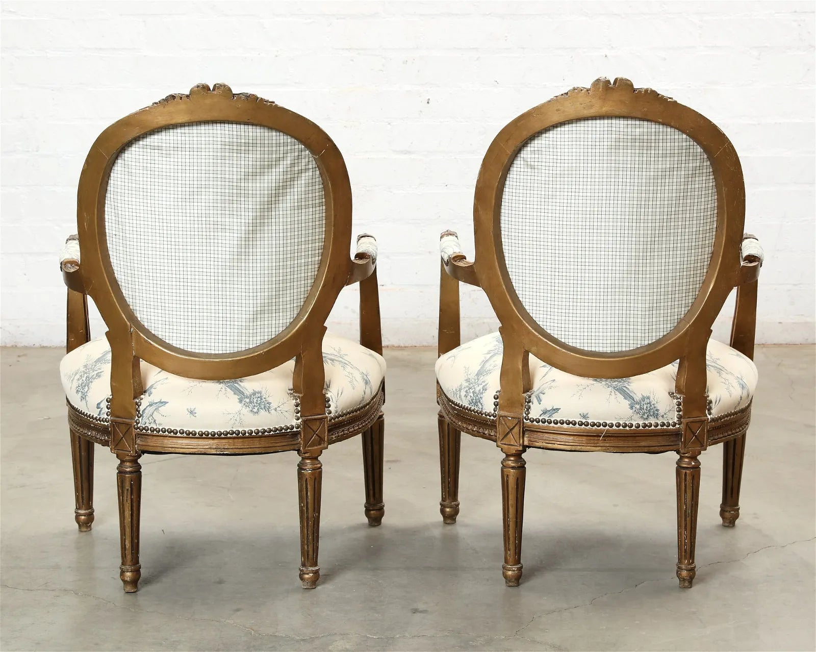 AF2-405: Antique Pair of Late 19th Century Louis XVI Style Giltwood Fauteuils
