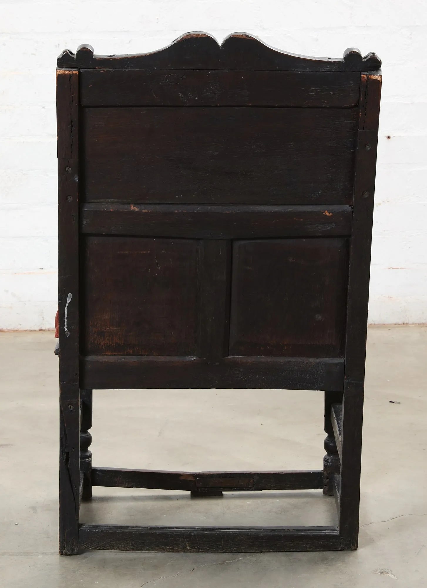 AF2-407: ANTIQUE MID 17TH C CHARLES II CARVED OAK WAINSCOT ARMCHAIR