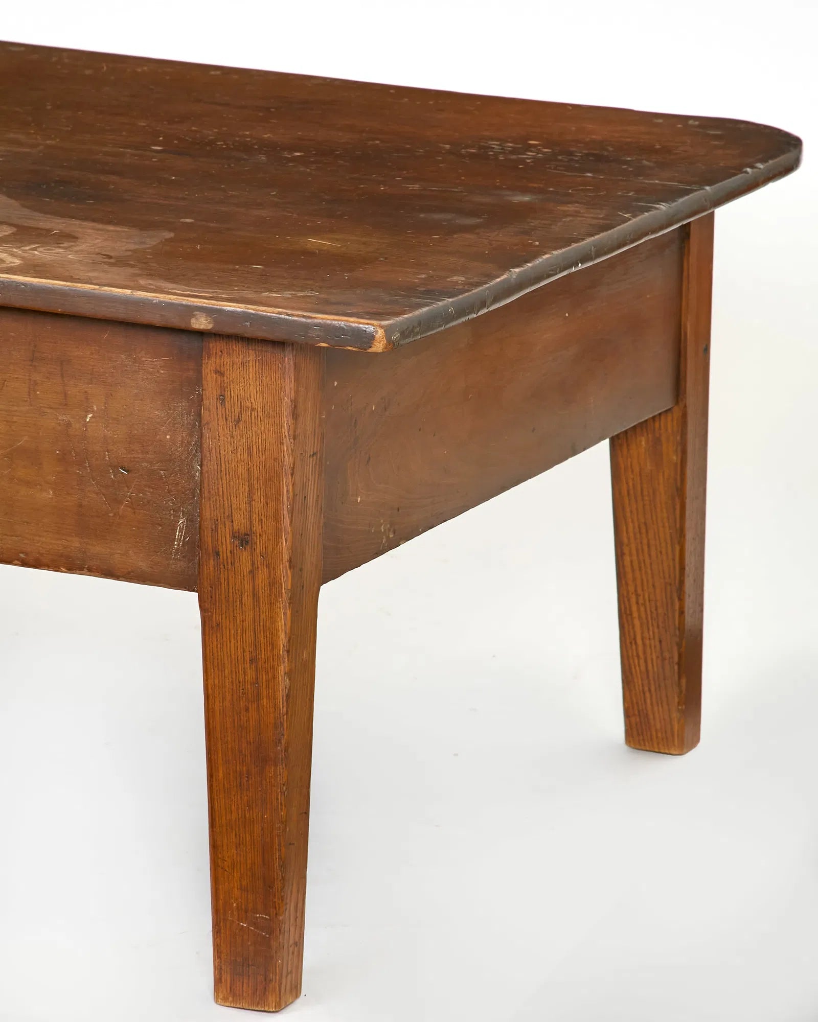 AF1-342: Antique 19th Century American Pine Work Table Modified to Coffee Table