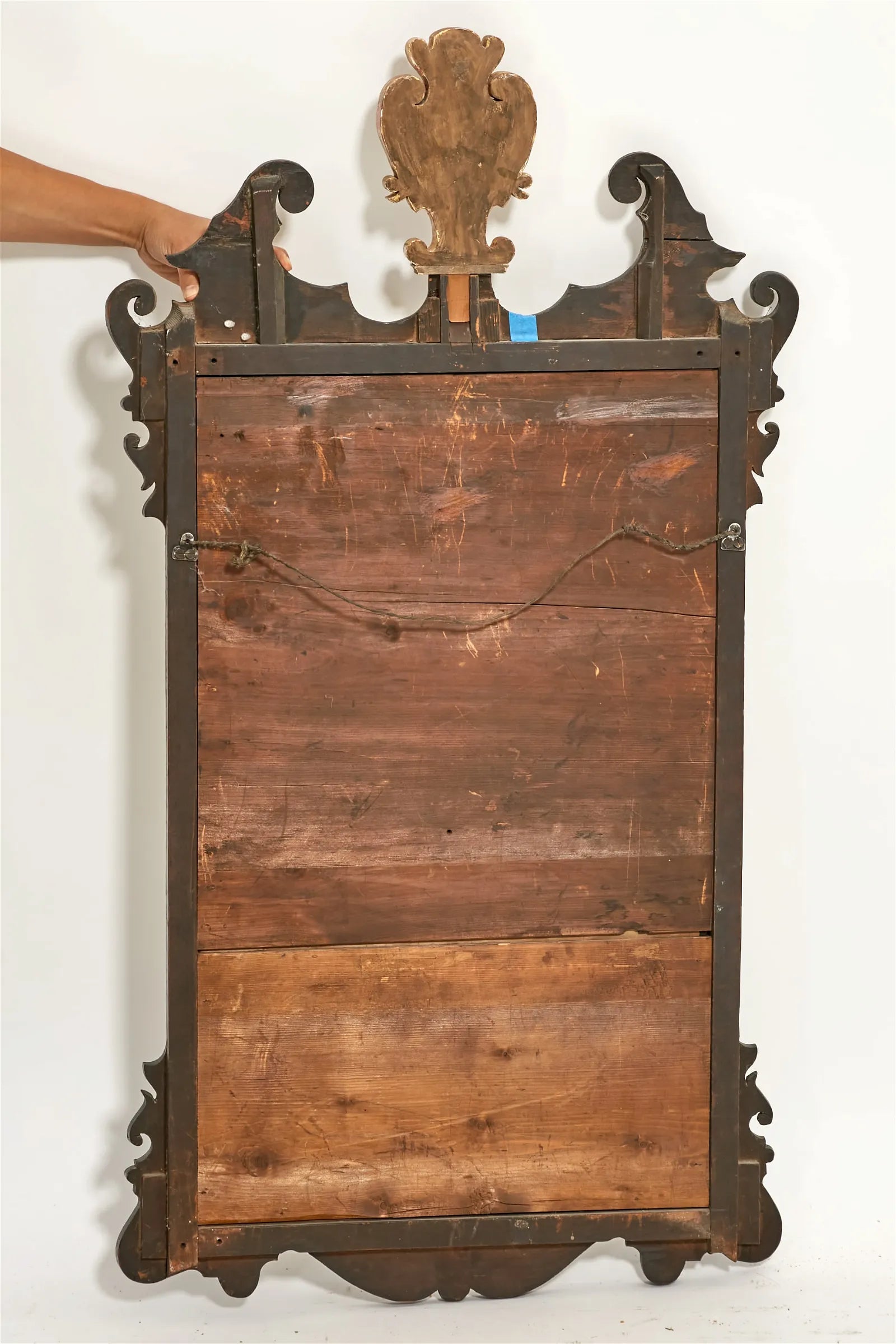 AF7-003: Antique Late 18th Century Georgian  Parcel Gilt Walnut Mirror