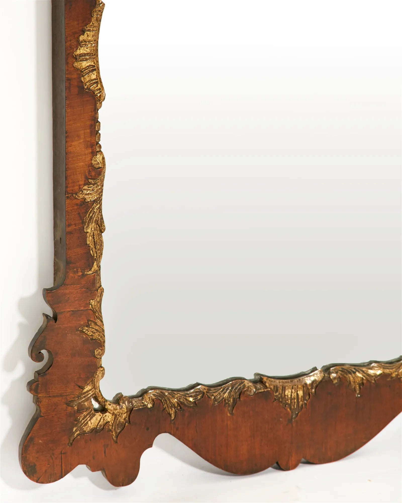 AF7-003: Antique Late 18th Century Georgian  Parcel Gilt Walnut Mirror