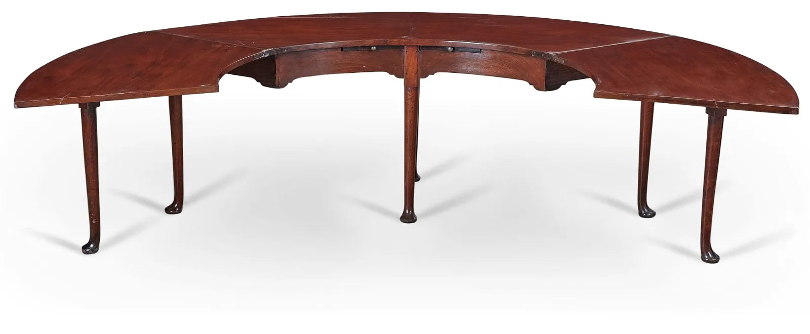 AF1-001: Antique Early 19th Century Georgian Mahogany Horseshoe Semi-Circular "Hunt" or Wine Table