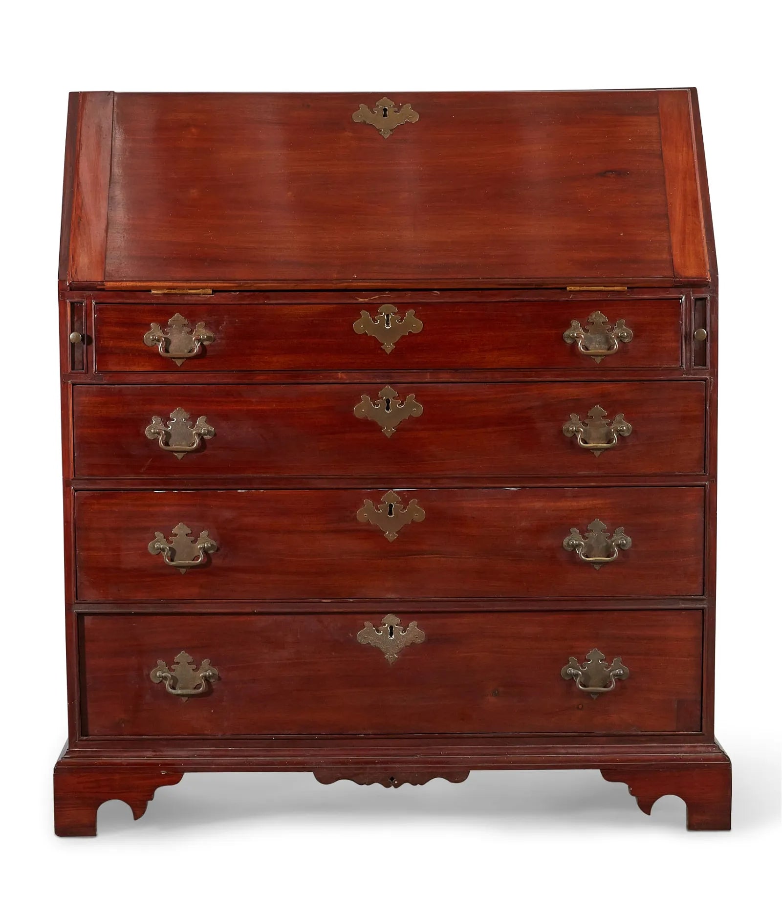 AF5-029: Antique Late 18th Century Chippendale Sabicu & Exotic Hardwood Slant Front Desk