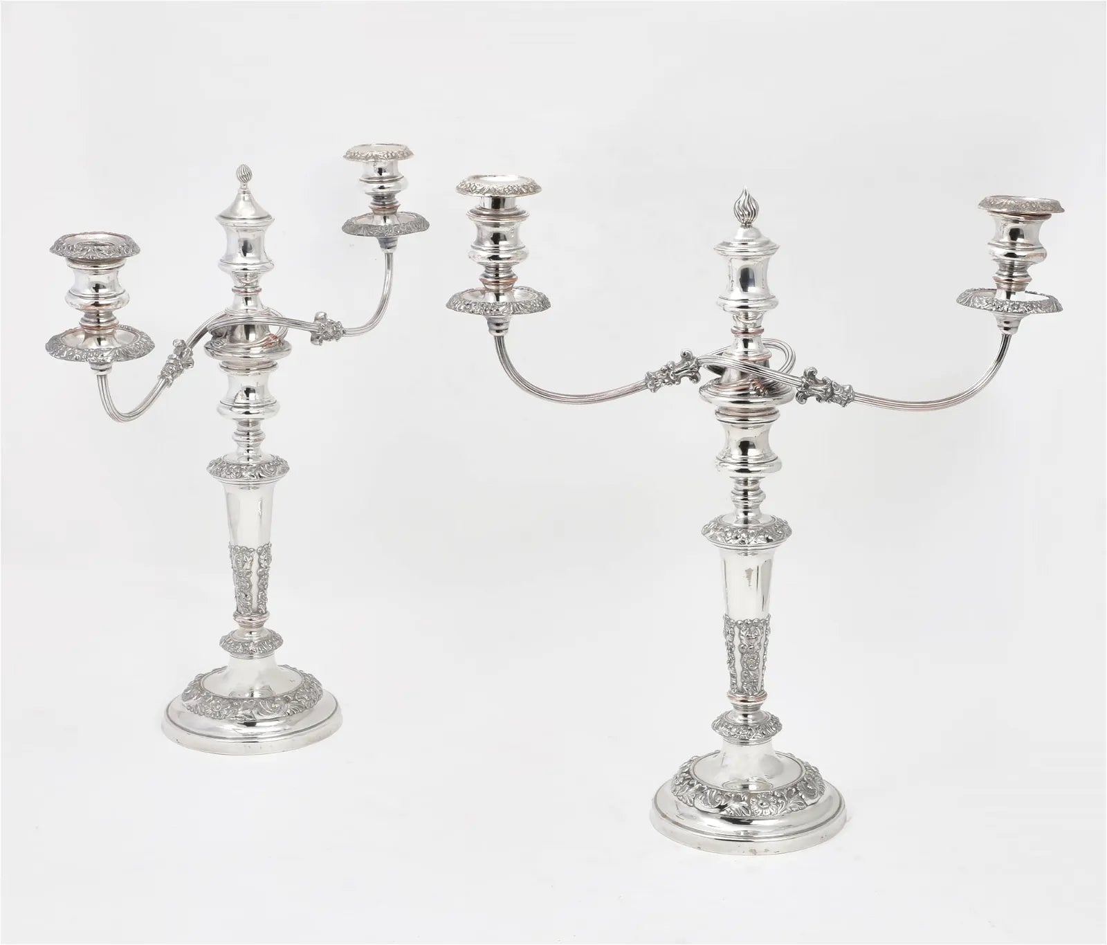 Antique PAIR ENGLISH SILVER PLATE CANDLEABRA | Work of Man