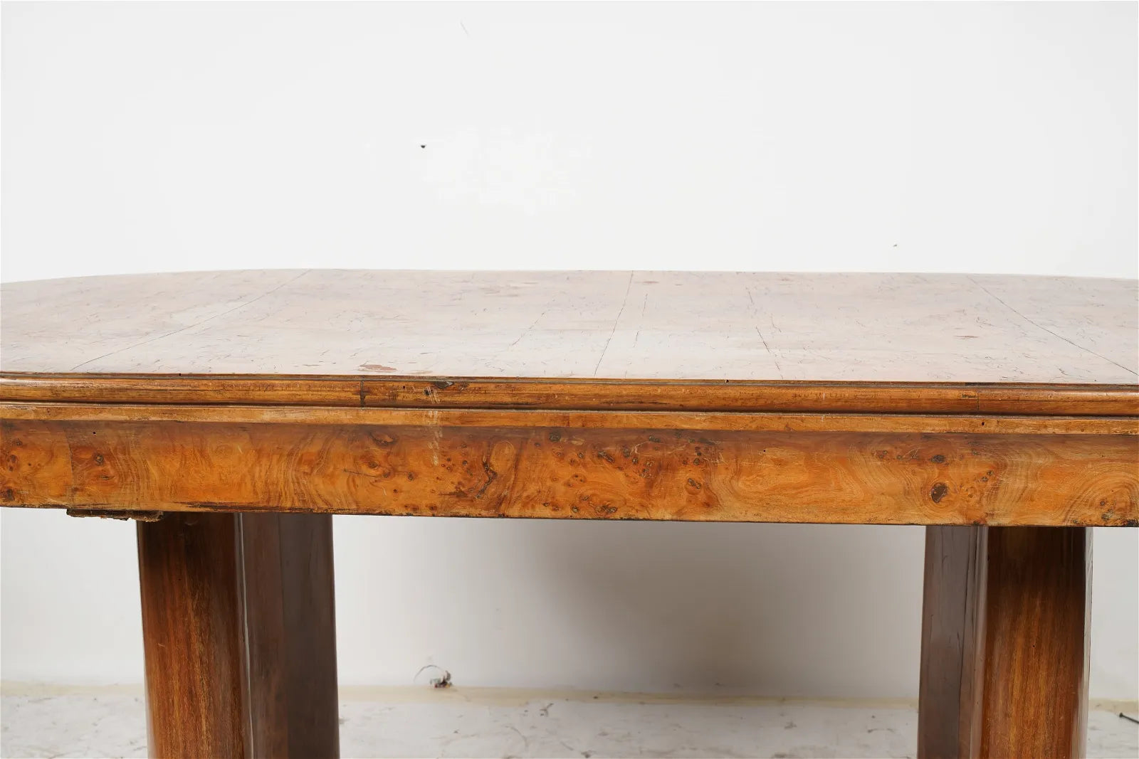 AF1-393: Antique Early 19th Century Austrian Biedermeier Burled Walnut Library Table