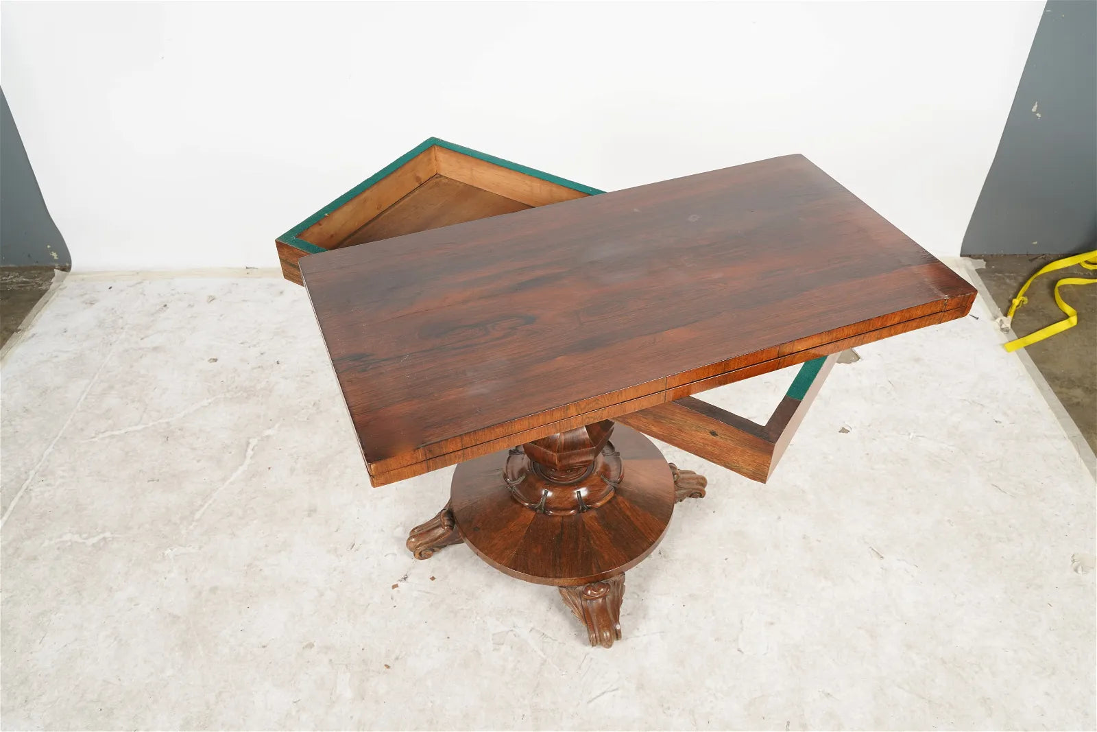 AF1-394: Antique Early 19th C English Regency Rosewood Flip Top Game Table