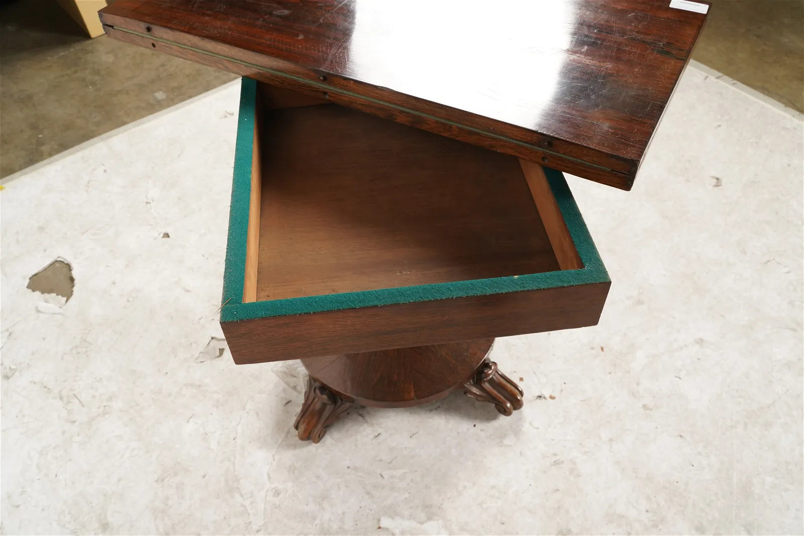 AF1-394: Antique Early 19th C English Regency Rosewood Flip Top Game Table