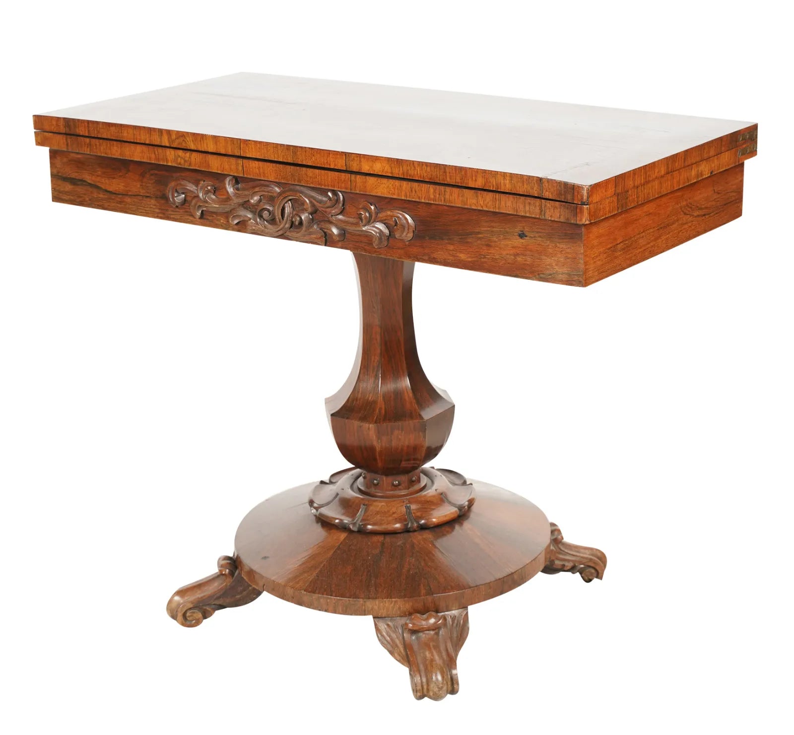 Antique English Regency Rosewood Flip Top Game Table | Work of Man