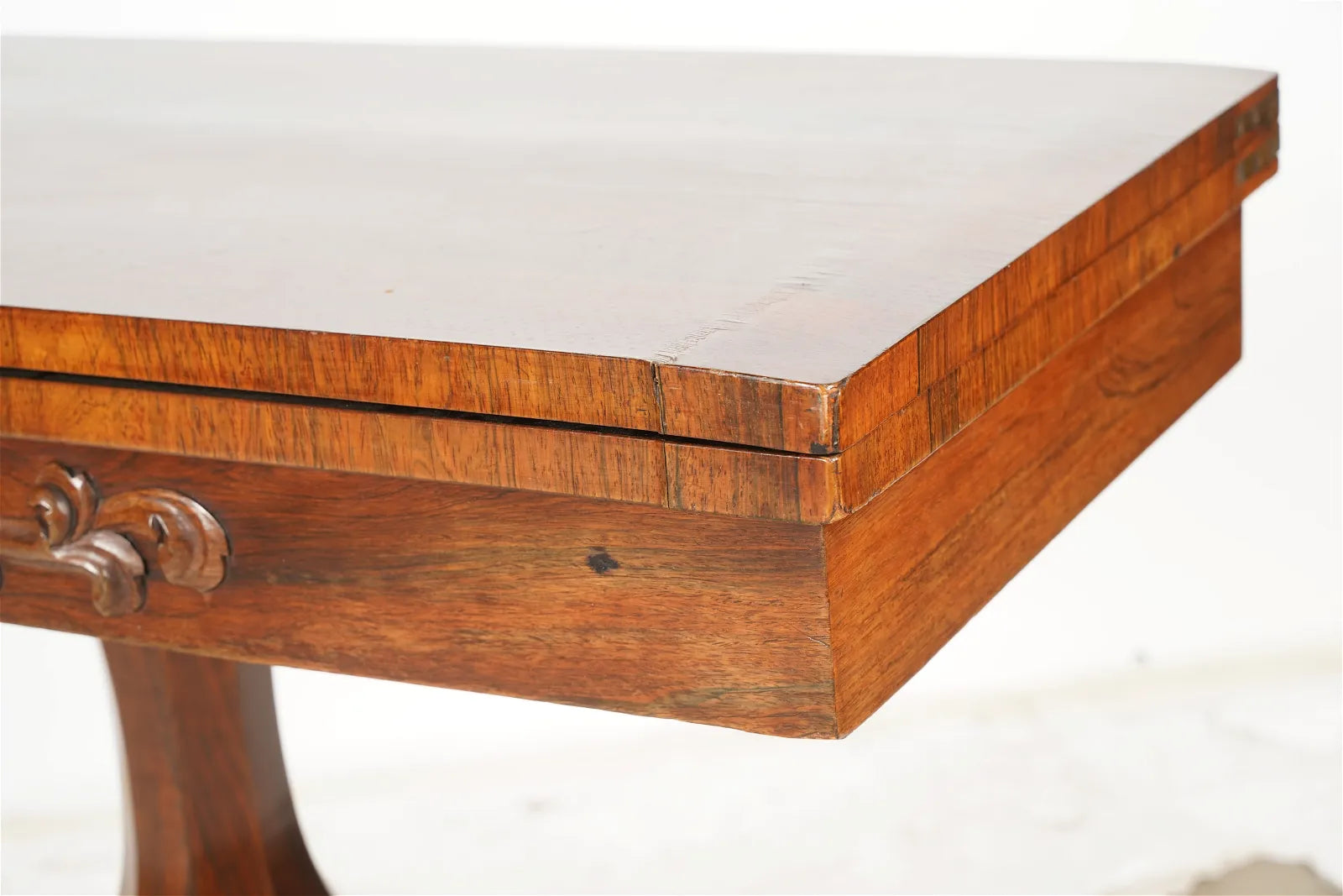 AF1-394: Antique Early 19th C English Regency Rosewood Flip Top Game Table