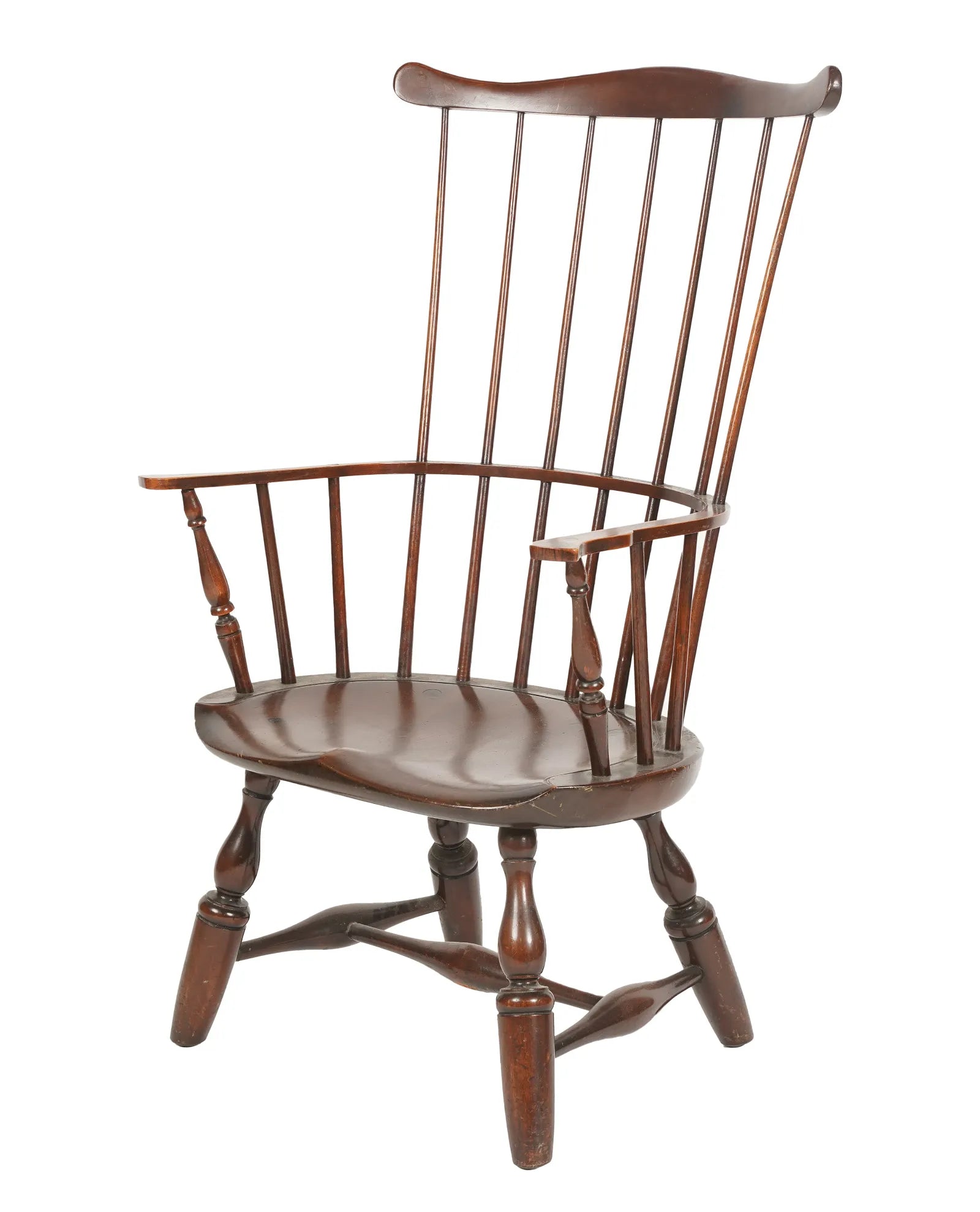 AF2-338: Vintage Late 20th Century Pine Comb Back Windsor Armchair By Century Furniture Company