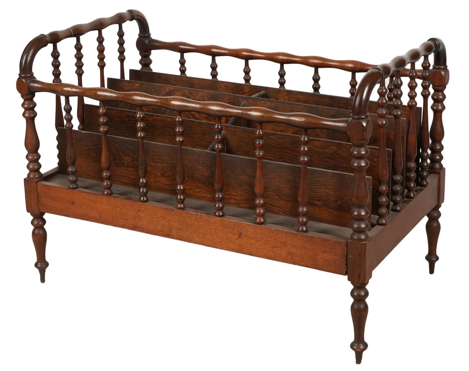AF6-004: Antique Mid 19th American Victorian Mahogany Spool Child's Bed