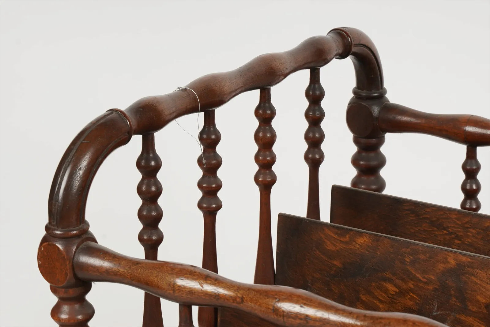 AF6-004: Antique Mid 19th American Victorian Mahogany Spool Child's Bed