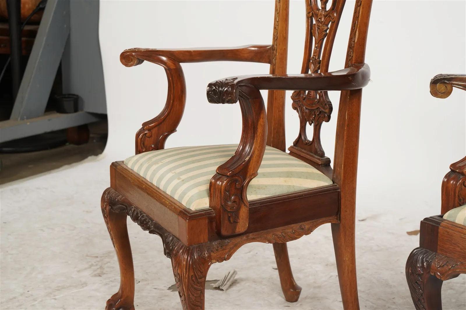 AF2-411: Antique Pair of Early 20th Century Carved Mahogany Chippendale Style Child's Chair