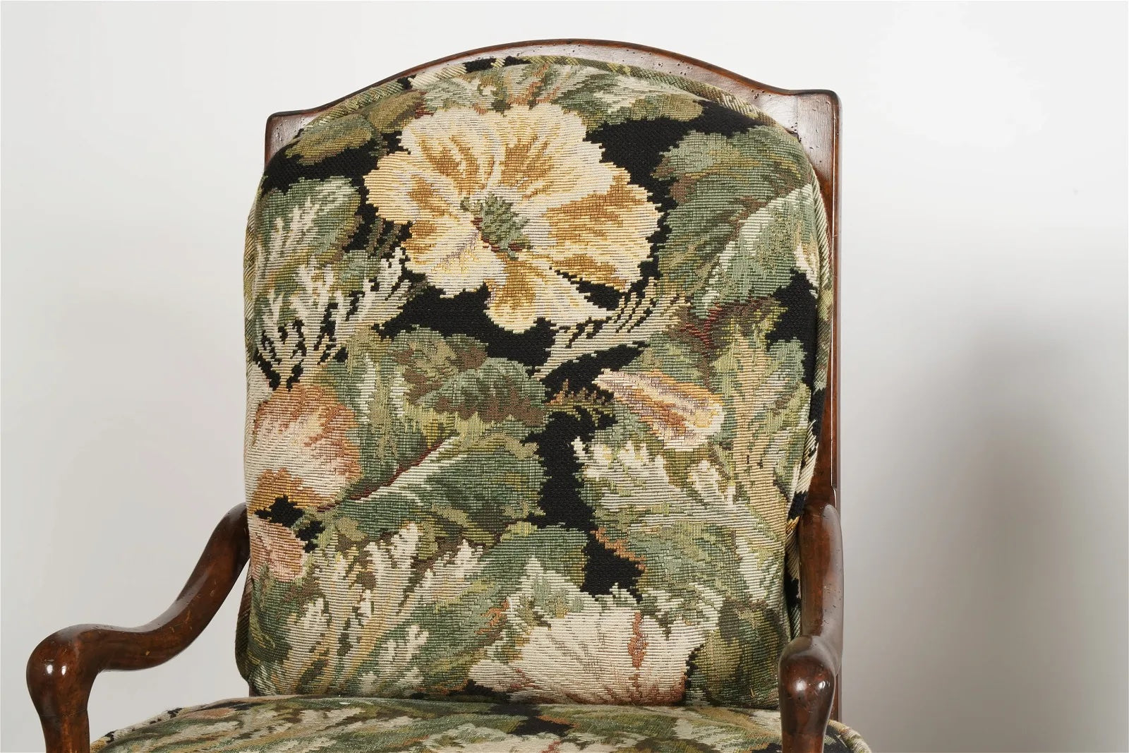 AF2-415: Pair of Late 20th Century French Provincial Style Upholstered Arm Chairs